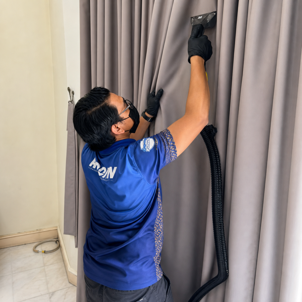 Curtain cleaning service by CleanHero Malaysia